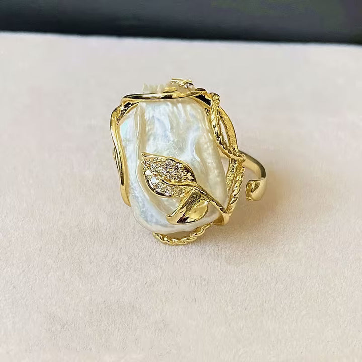 Inel de Logodnă cu Perle Naturale de Apă Dulce