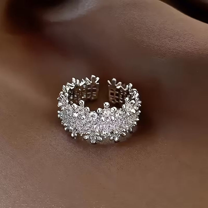 Iring cu Design Geometric Neregulat Luxos