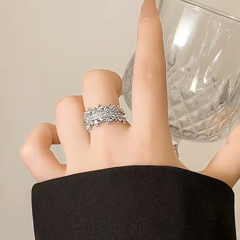 Iring cu Design Geometric Neregulat Luxos