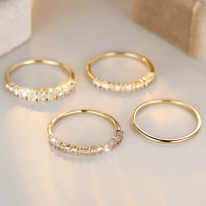 Inele Stacking din Zirconiu Aurit 14k