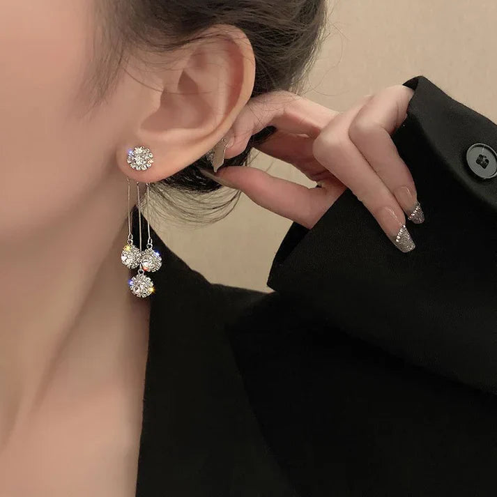 Cercei Triade din Zirconiu Placat cu Aur