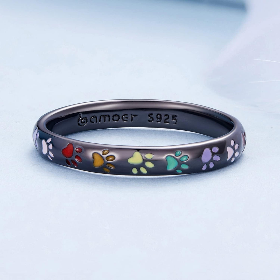 Iring din Argint cu Design de Pata