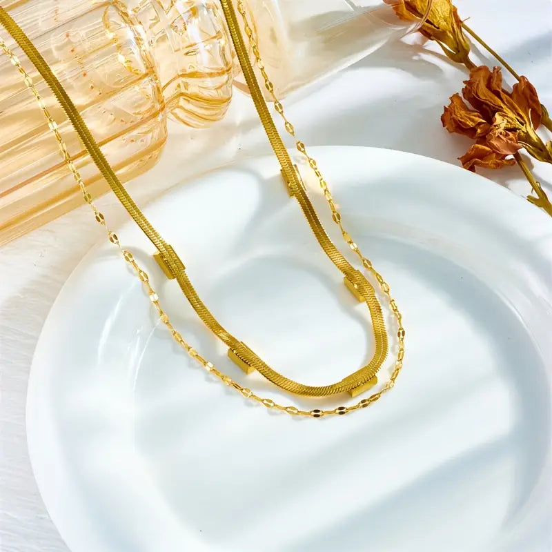 Colier Sorella Gem din două straturi din aur retro