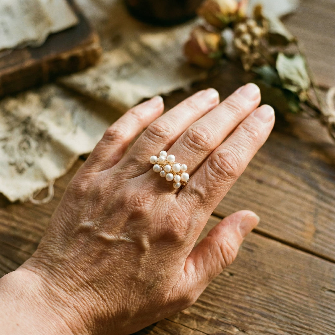 Inel Vintage cu Cuib de Perle