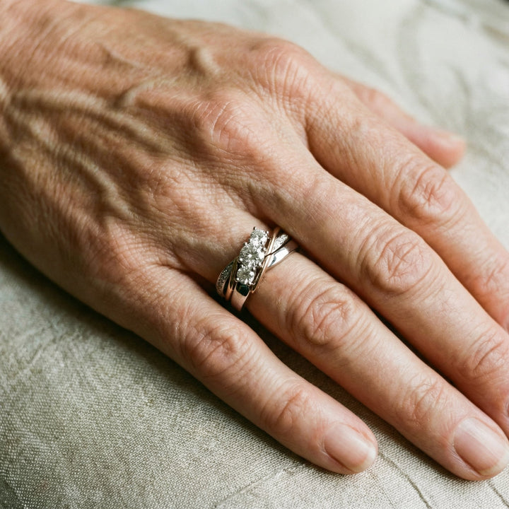 Inel Vintage din Aur și Argint cu Zirconiu