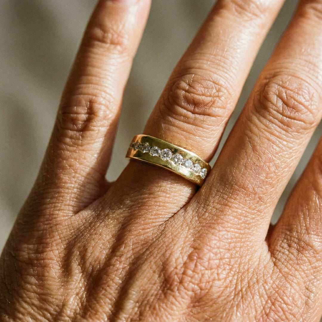 Inel vintage din aur cu zirconie