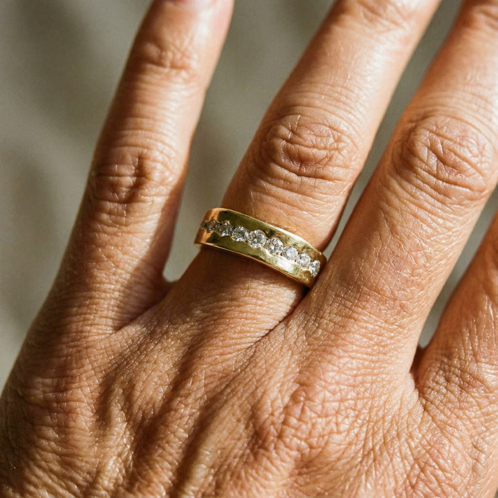 Inel vintage din aur cu zirconie