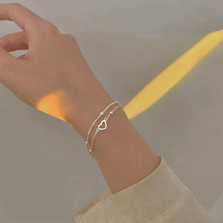 Brățară Reglabilă din Argint cu Inimă