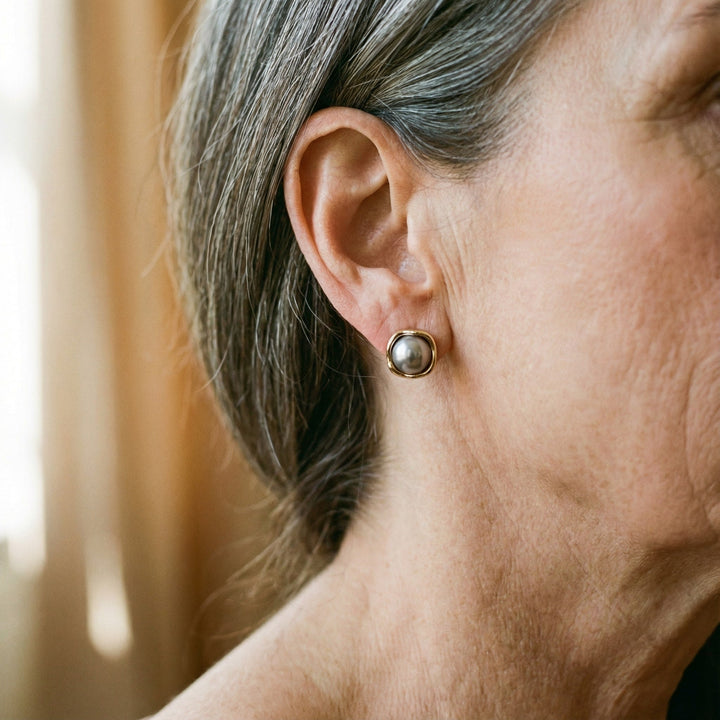 Cercei Eleganți din Perlă Neagră