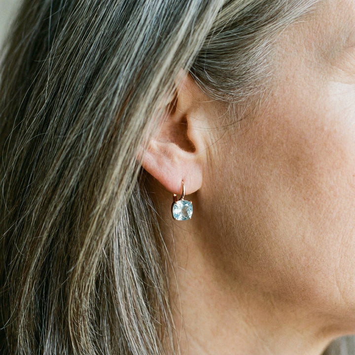 Cercei Vintage Albastre cu Zirconie Încrustată