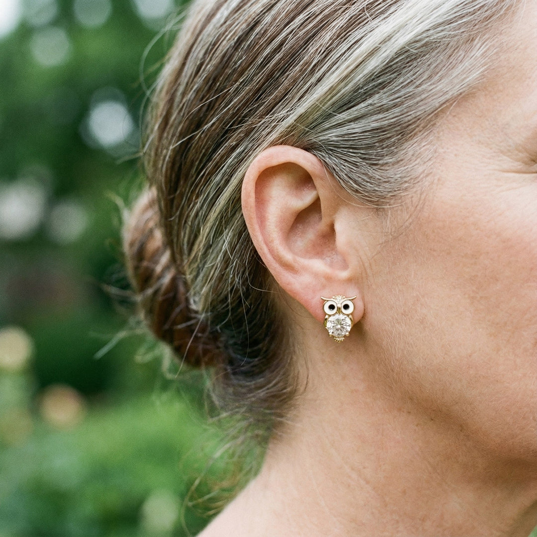 Cercei Vintage cu Bufnițe și Cristale