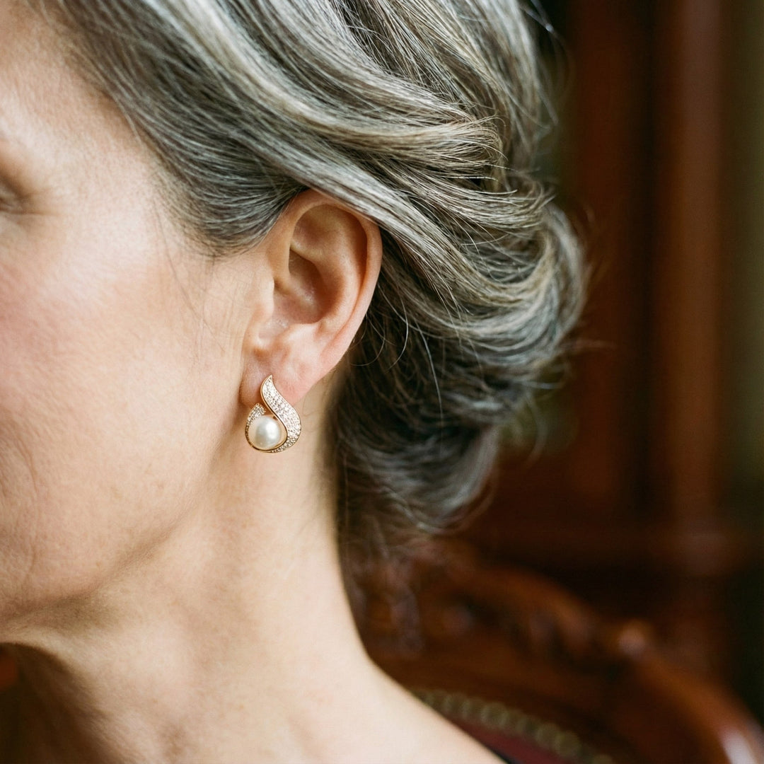 Cercei din Zirconiu cu Perle Strălucitoare