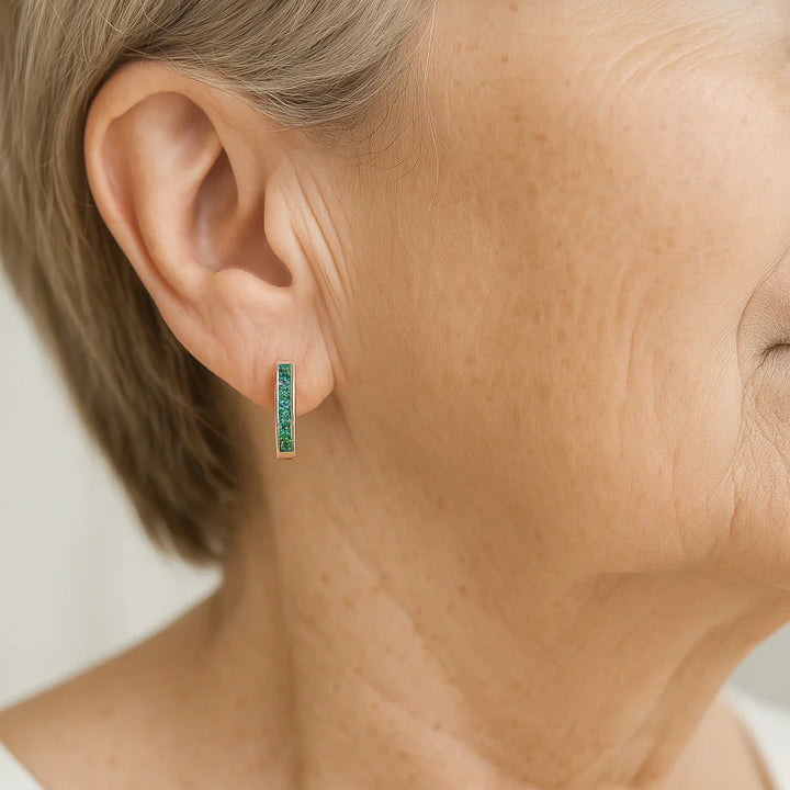 Cercei din Smarald și Diamant din Aur