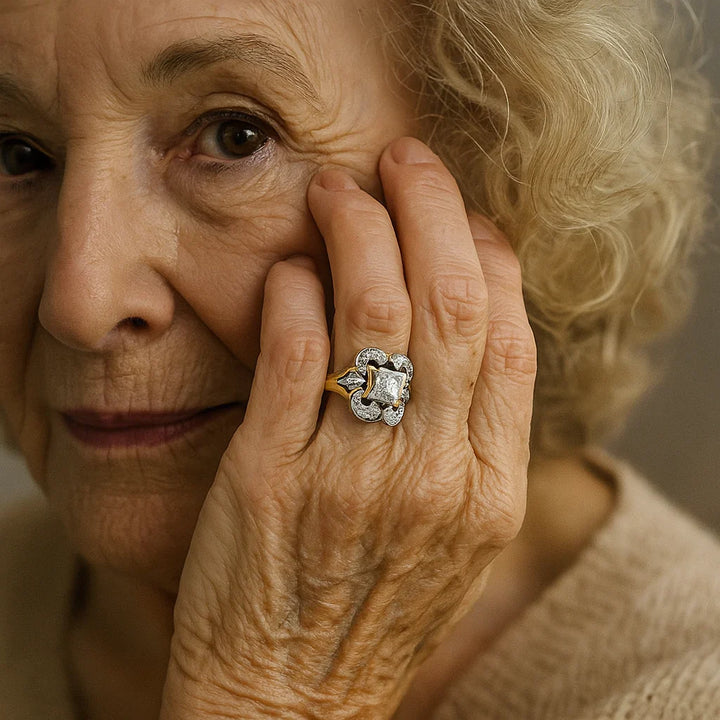 Inel Vintage Aurit cu Zirconiu