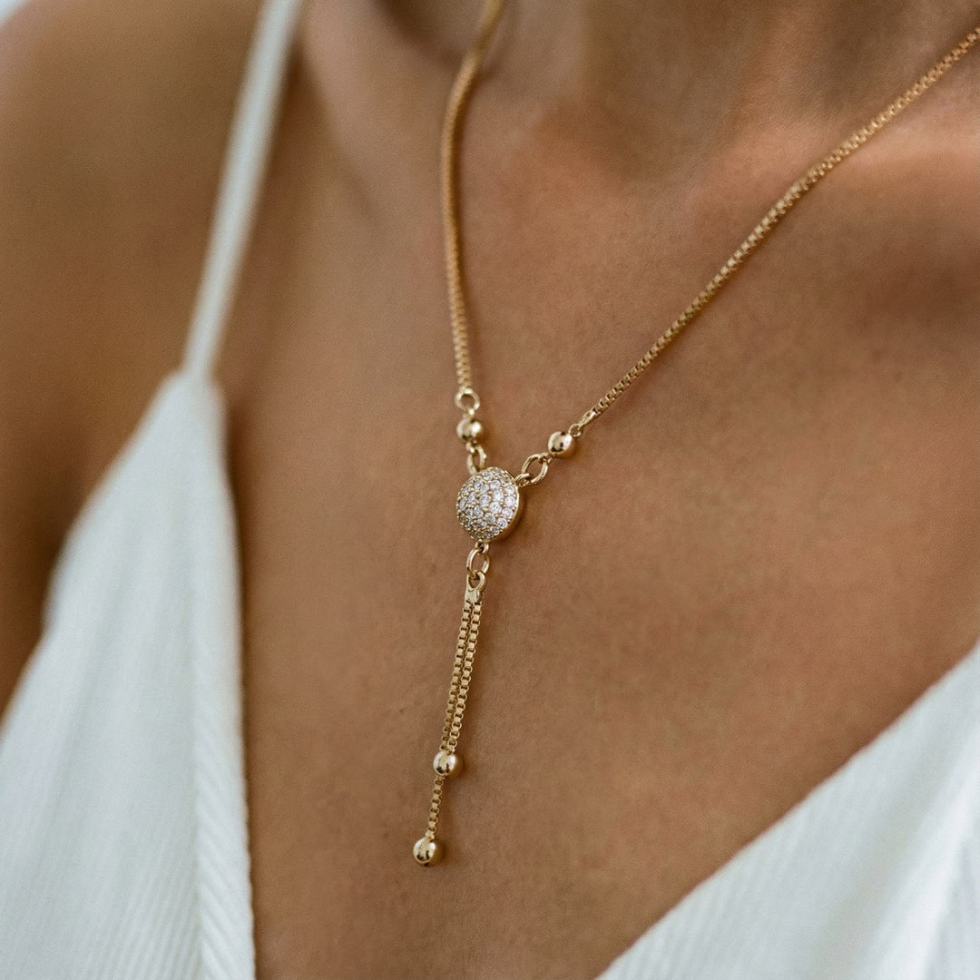 Colier Vintage din Cristal Auriu