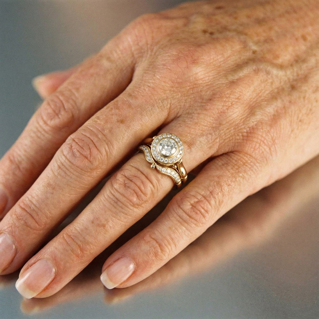 Set de inele vintage din aur și zirconiu