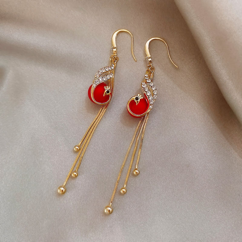 Cercei Festivi cu Perle Albastre