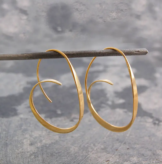 Cercei Mari în Spirală cu Cerc