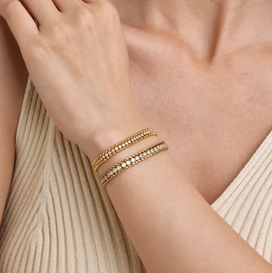 Brățară din Oțel Inoxidabil cu Lanț de Zircon