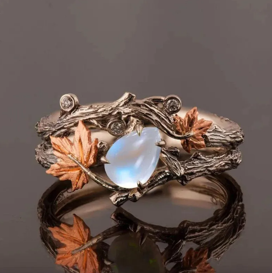 Iring Vintage Frunză de Arțar Aurie