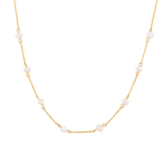 Set colier și brățară din oțel inoxidabil cu perle