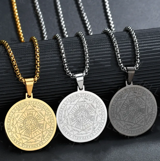 Colier cu Pandantiv Triton Înger Șase Stele