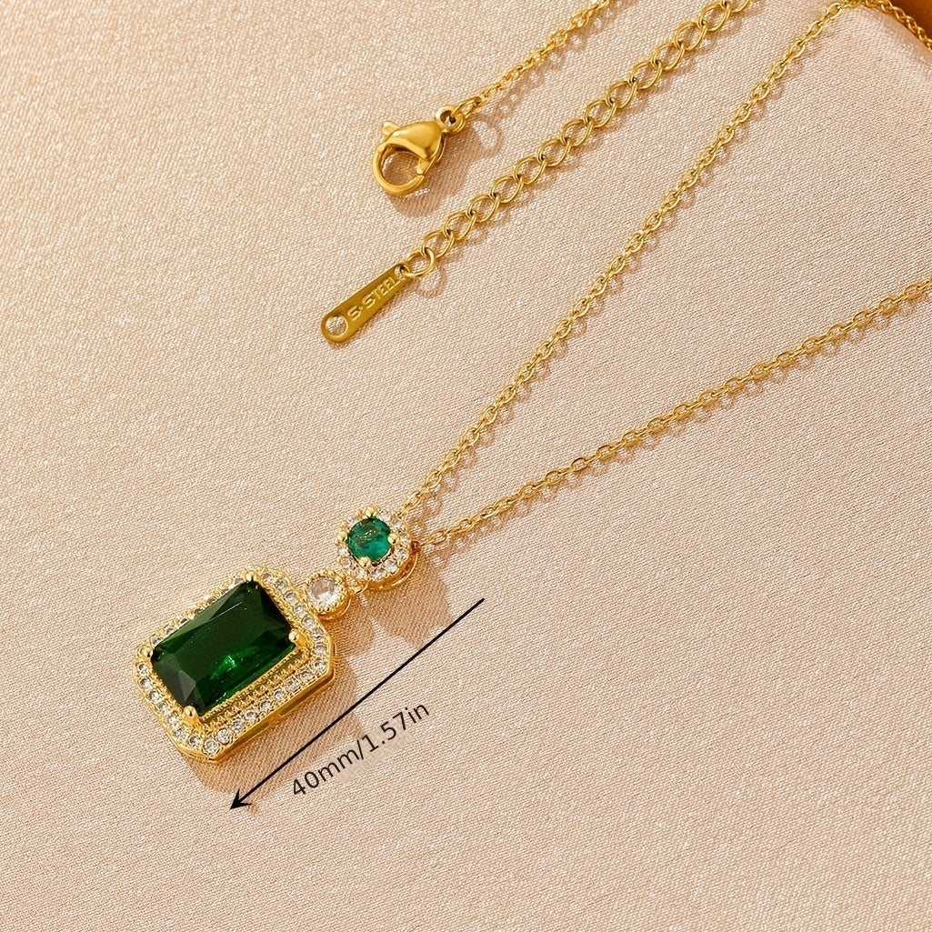 Colier Greta cu Piatră de Smarald