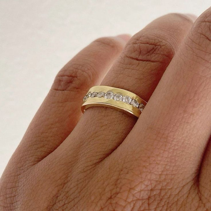 Inel vintage din aur cu zirconie