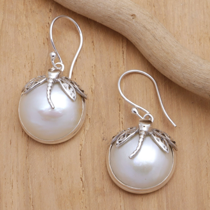 Cercei Vintage cu Perle și Libelule