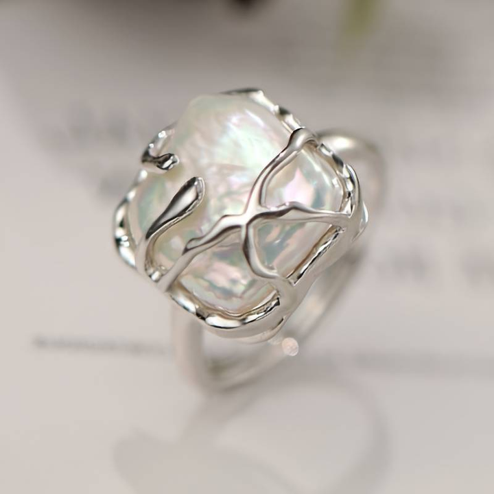 Inel Vintage din Argint cu Perla