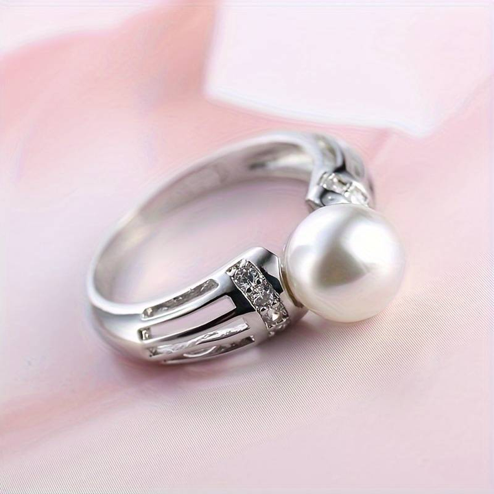 Inel Vintage cu Perlă Argintie