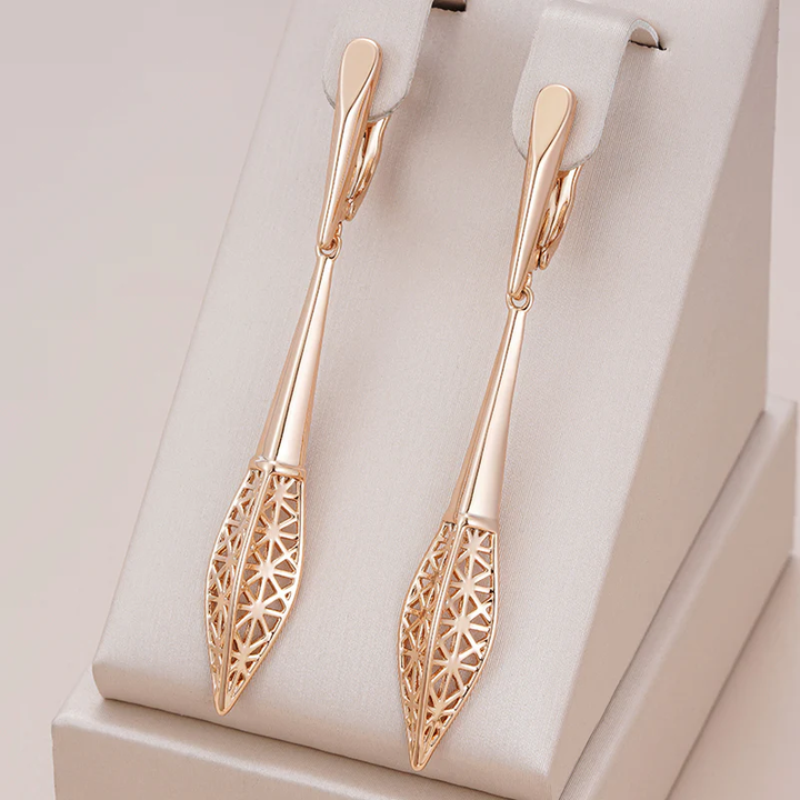 Cercei Eleganți Curbati din Aur