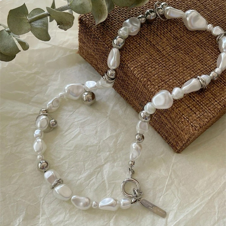 Colier Vintage cu Perle și Mărgele de Argint