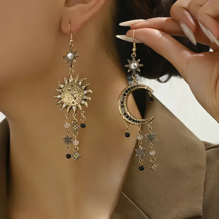 Cercei Pendenti Soare și Lună